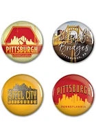 Pittsburgh 4pk Button - Orange