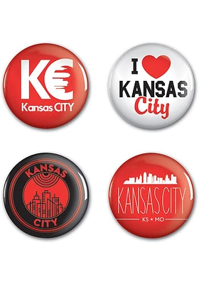 Kansas City 4pk Button - Red