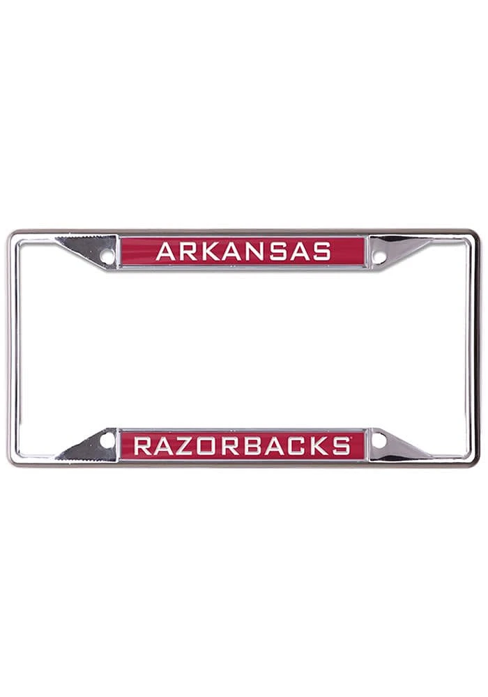 Arkansas Razorbacks Metallic Inlaid License Plate Frame - Red