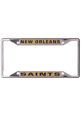 New Orleans Saints Metallic Inlaid License Plate Frame - Black