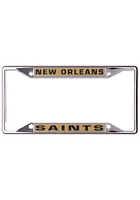 New Orleans Saints Metallic Inlaid License Plate Frame - Black