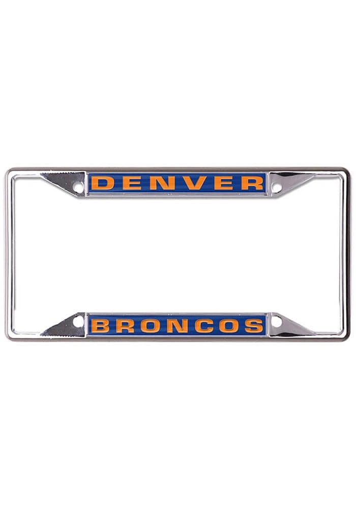 Denver Broncos Metallic Inlaid License Plate Frame - Blue