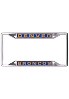 Denver Broncos Metallic Inlaid License Plate Frame - Blue