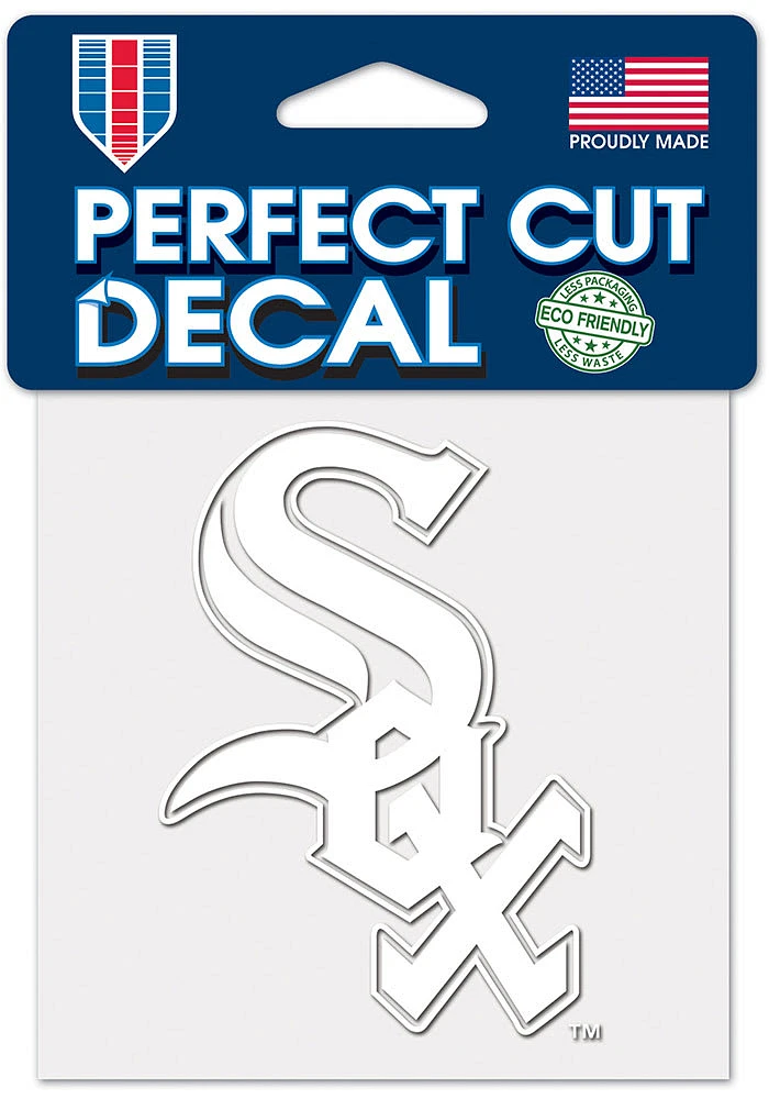 Chicago White Sox 4x4 White Auto Decal - White