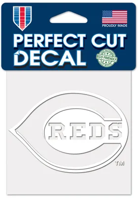 Cincinnati Reds 4x4 White Auto Decal - White