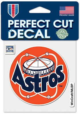 Houston Astros 4x4 Cooperstown Auto Decal - Orange