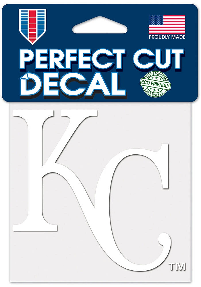 Kansas City Royals 4x4 White Auto Decal - White