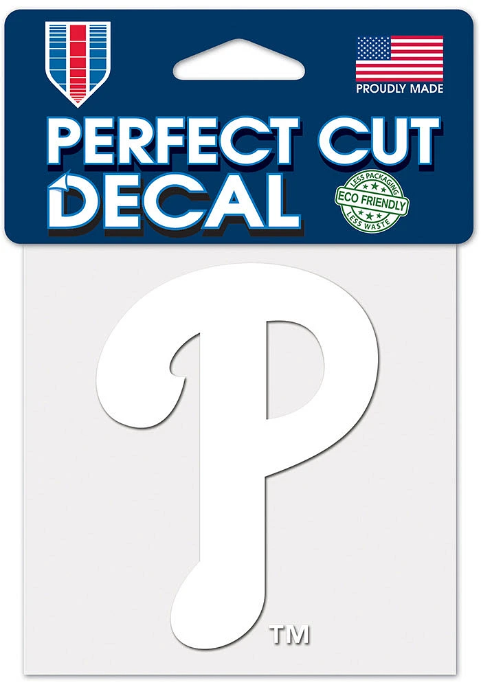 Philadelphia Phillies 4x4 White Auto Decal - White