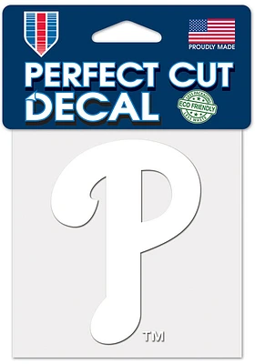Philadelphia Phillies 4x4 White Auto Decal - White