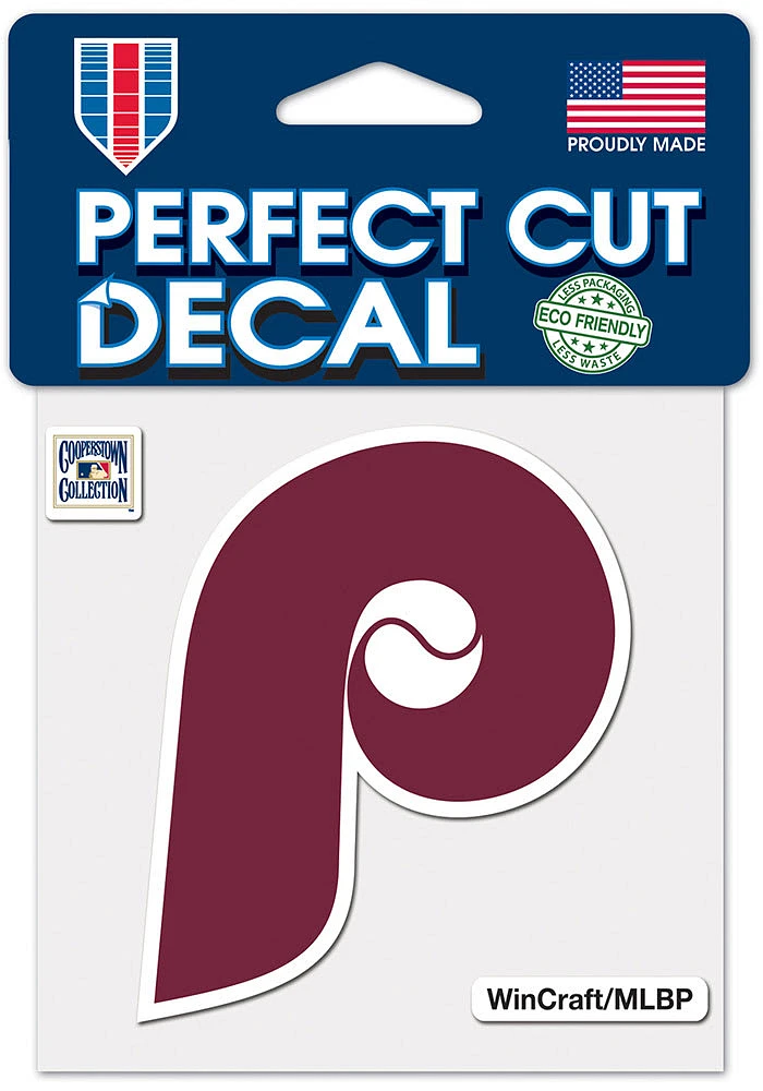 Philadelphia Phillies 4x4 Cooperstown Auto Decal - Maroon