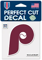 Philadelphia Phillies 4x4 Cooperstown Auto Decal - Maroon