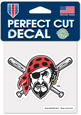 Pittsburgh Pirates 4x4 Jolly Roger Auto Decal - Yellow