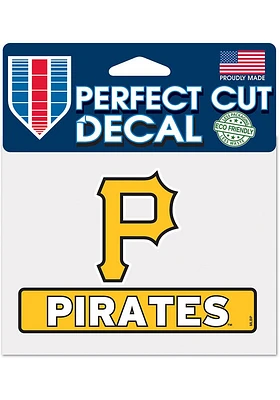 Pittsburgh Pirates 5x6 Team Name Auto Decal - Yellow