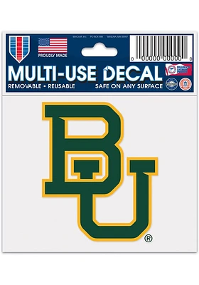 Baylor Bears 3x4 Logo Auto Decal - Green