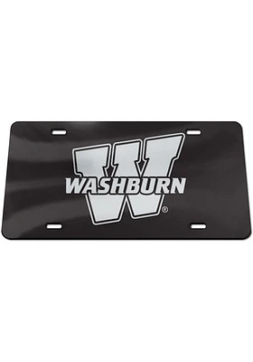 Washburn Ichabods Black W Logo Black Car Accessory License Plate