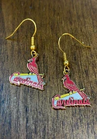 St Louis Cardinals Gold Logo Dangle Womens Earrings