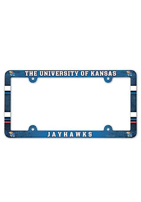 Kansas Jayhawks Full Color Plastic License Plate Frame - Blue