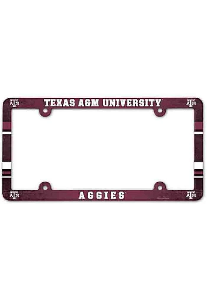 Texas A&M Aggies Plastic Full Color License Plate Frame - White