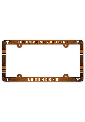 Texas Longhorns Plastic Full Color License Plate Frame - Burnt Orange