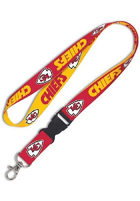 Kansas City Chiefs 2 Color Buckle Red Lanyard - Red