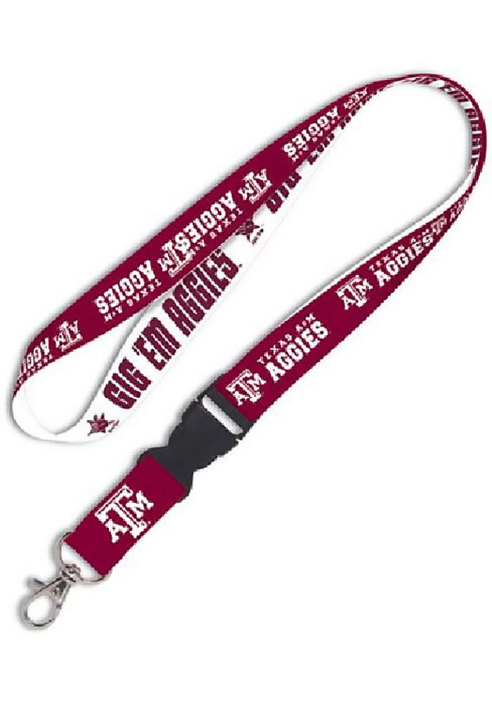 Texas A&M Aggies 2 Color Buckle Maroon Lanyard - Red