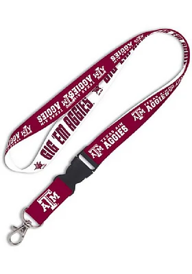 Texas A&M Aggies 2 Color Buckle Maroon Lanyard - Red