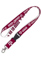 Texas A&M Aggies 2 Color Buckle Maroon Lanyard - Red