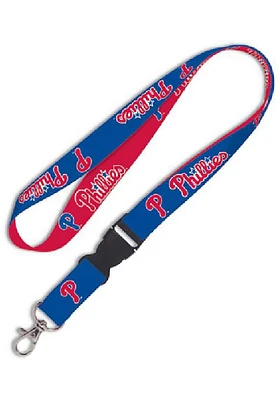 Philadelphia Phillies 2 Color Buckle Blue Lanyard - Blue