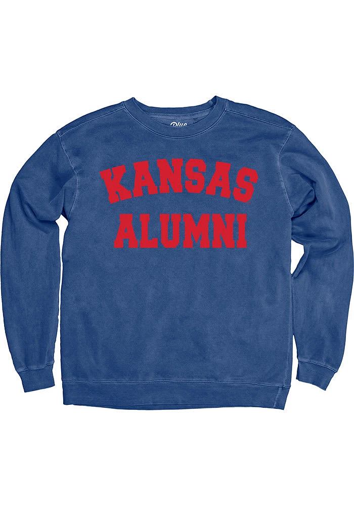 Kansas Jayhawks Womens Blue Alumni Crew Sweatshirt