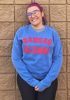 Kansas Jayhawks Womens Blue Alumni Crew Sweatshirt