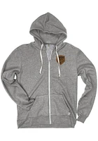 Kansas City Mens Grey Leather Patch Long Sleeve Zip Fashion