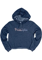 Philadelphia Womens Navy Blue Wordmark Hooded Sweatshirt
