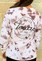 Rally Texas Womens Purple Wordmark LS Tee