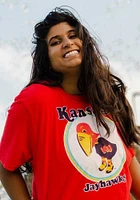 Kansas Jayhawks Womens Boyfriend Crop Short Sleeve T-Shirt