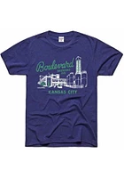 Charlie Hustle Kansas City Navy Blue Boulevard Short Sleeve Fashion T Shirt