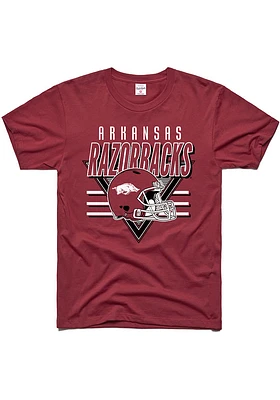 Charlie Hustle Arkansas Razorbacks Cardinal Endzone Short Sleeve Fashion T Shirt