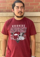 Charlie Hustle Arkansas Razorbacks Cardinal Endzone Short Sleeve Fashion T Shirt