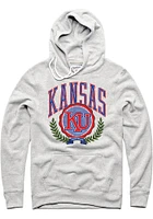 Charlie Hustle Kansas Jayhawks Mens Grey Rock Chalk Foliage Fashion Hood