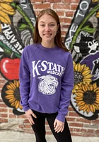 Charlie Hustle K-State Wildcats Mens Purple Pennant Long Sleeve Fashion Sweatshirt