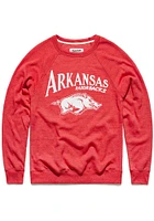 Charlie Hustle Arkansas Razorbacks Mens Cardinal Pennant Long Sleeve Fashion Sweatshirt