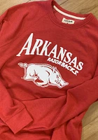 Charlie Hustle Arkansas Razorbacks Mens Cardinal Pennant Long Sleeve Fashion Sweatshirt