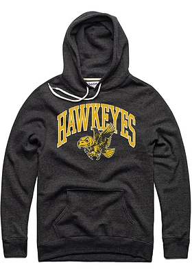 Charlie Hustle Iowa Hawkeyes Mens Black Vintage Arch Fashion Hood
