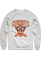 Charlie Hustle Oklahoma State Cowboys Mens Grey Throwback Long Sleeve Fashion Sweatshirt