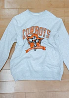 Charlie Hustle Oklahoma State Cowboys Mens Grey Throwback Long Sleeve Fashion Sweatshirt