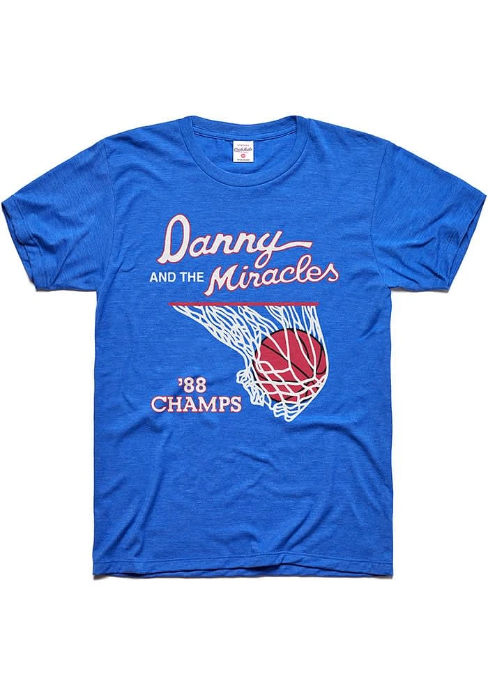Charlie Hustle Kansas Jayhawks Blue Danny And The Miracles Short Sleeve Fashion T Shirt