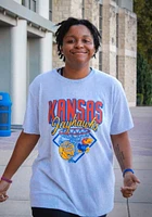 Charlie Hustle Kansas Jayhawks Ash Nothin But Net Short Sleeve Fashion T Shirt
