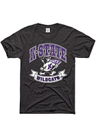 Charlie Hustle K-State Wildcats Charcoal Banner Short Sleeve Fashion T Shirt