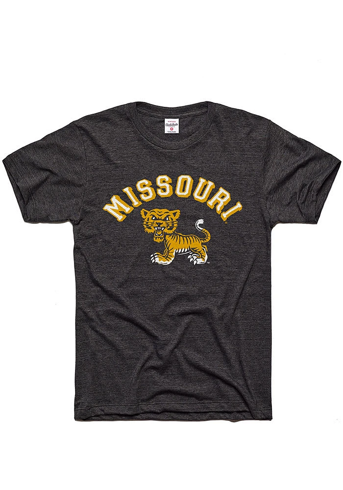 Charlie Hustle Missouri Tigers Charcoal Arch Short Sleeve Fashion T Shirt