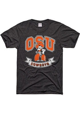 Charlie Hustle Oklahoma State Cowboys Charcoal Banners Short Sleeve Fashion T Shirt