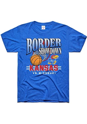 Charlie Hustle Kansas Jayhawks Border Showdown Short Sleeve T Shirt